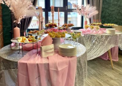 Фуршет в стиле Pink Glitter на ДР 18-летие, май 2022